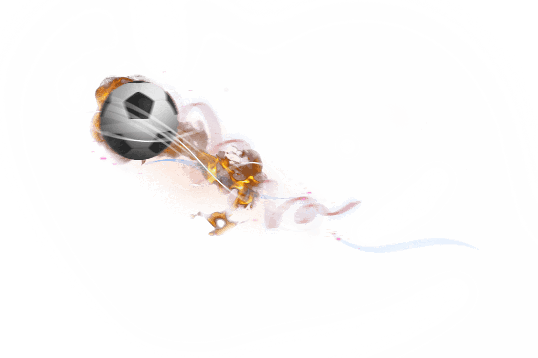 Dynamic Football Flying Across Transparent Background