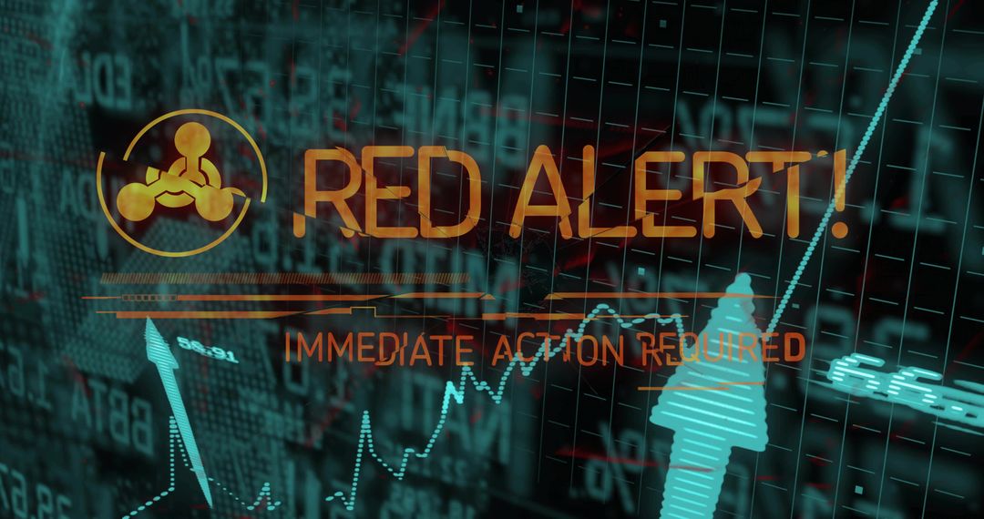 Displaying Red Alert Overlay Showing Immediate Action Required on Financial Dashboard