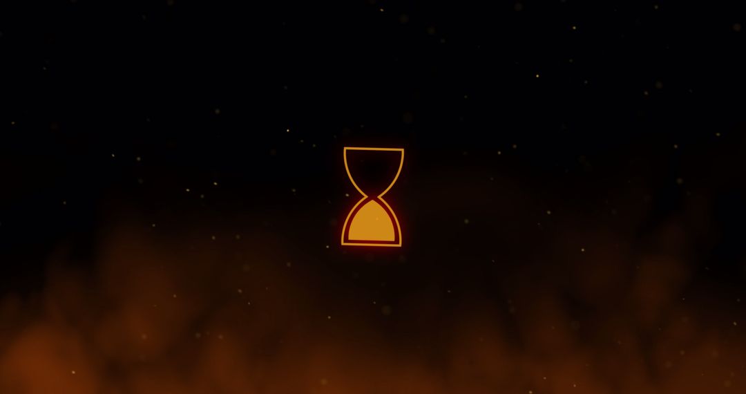 Glowing Hourglass Loading Symbol on Digital Interface