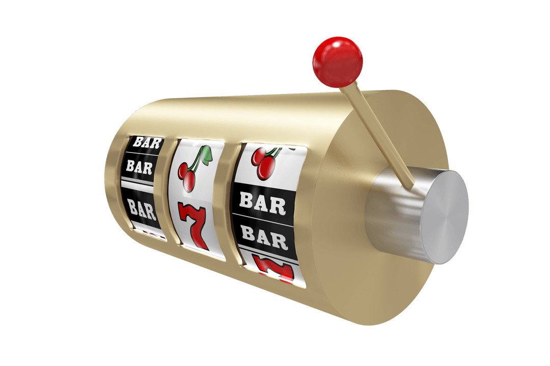 3D Transparent Casino Slot Machine with Winning Symbols