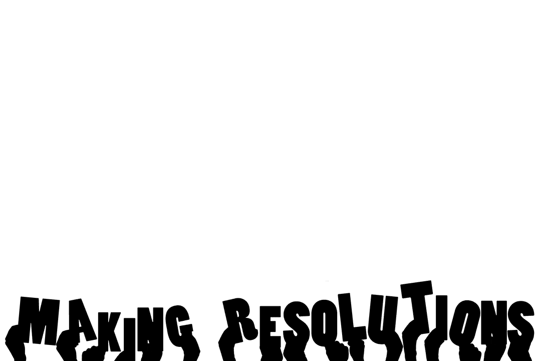 Creative Hands Holding Making Resolutions Text on Transparent Background