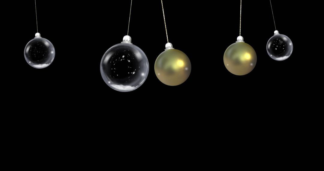 Elegant Christmas Baubles with Gold and Star Motifs