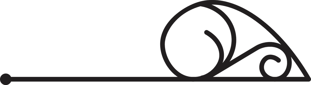 Abstract Black Ornamental Line on Transparent Background