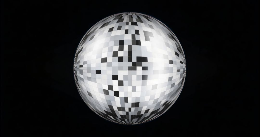 Floating Pixelated Sphere in Dark Void