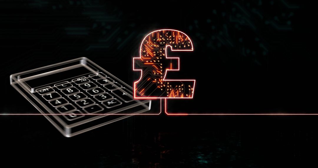 Pound Sign and Calculator Symbolizing Digital Finance