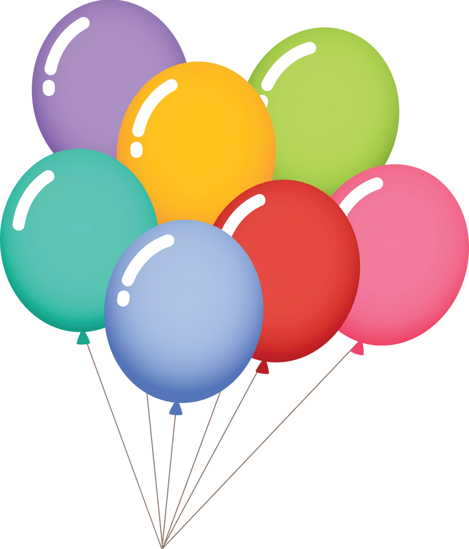 Colorful Assorted Balloons on Transparent Background with Copy Space - Download Free Stock Images Pikwizard.com