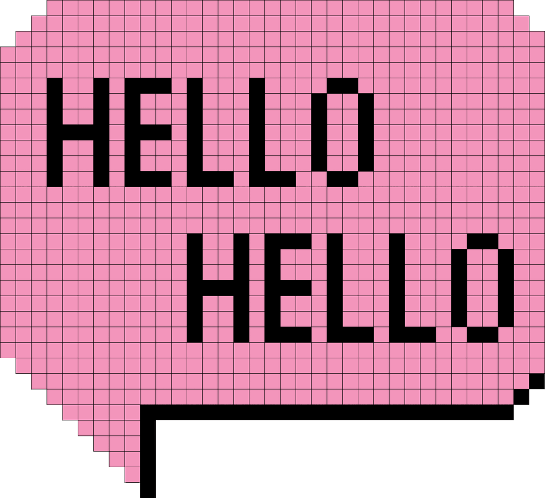 Transparent Pink Speech Bubble with Hello Text Illustration