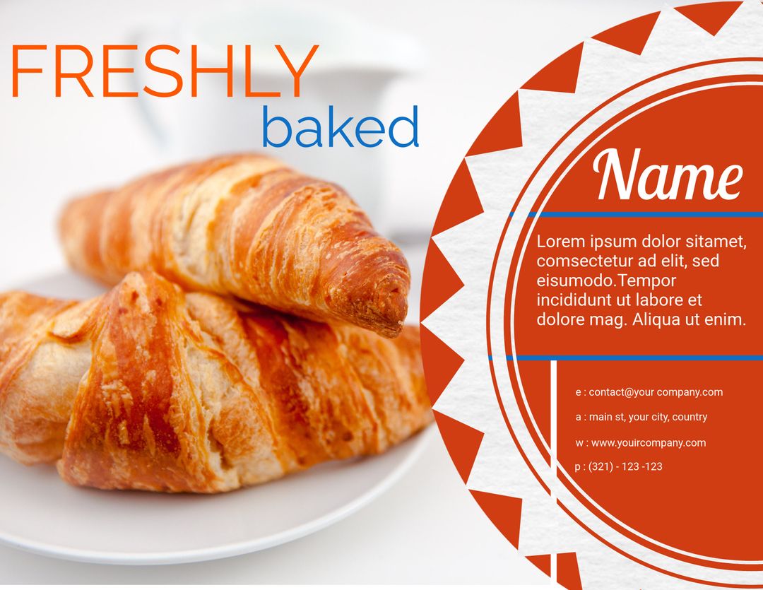 Freshly Baked Croissants for Menu and Bakery Promotion