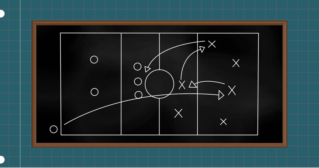 Chalkboard Sports Strategy Play with Graph Presentation