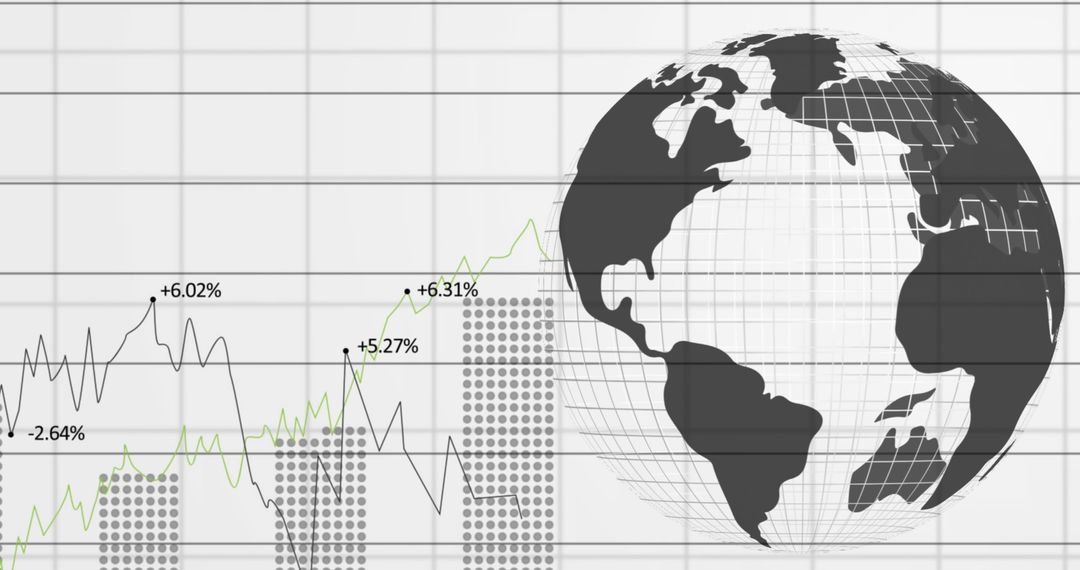 Digital Financial Growth with Spinning Globe and Graph