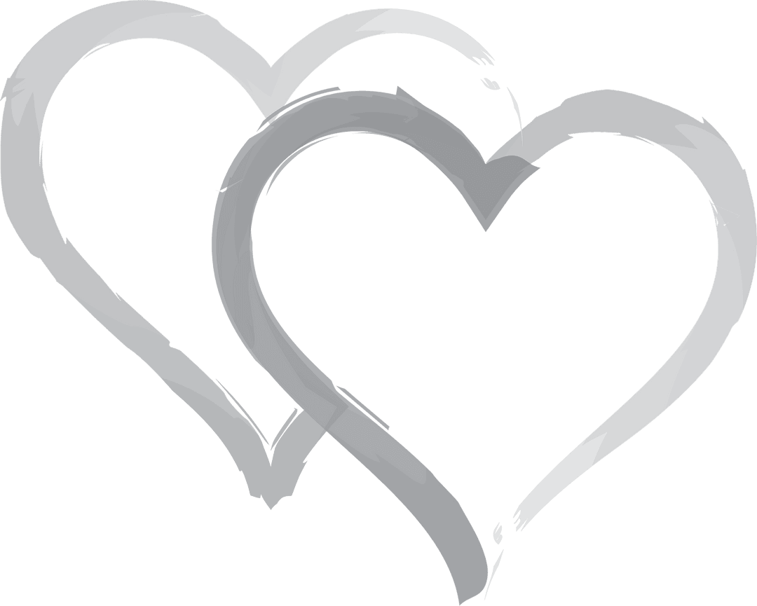 Two Linked Grey Hearts on Transparent Background - Download Free Stock Images Pikwizard.com