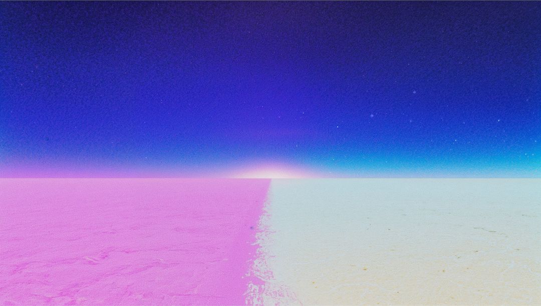 Surreal Pink and Beige Plain under Twilight Sky, Ethereal Horizon