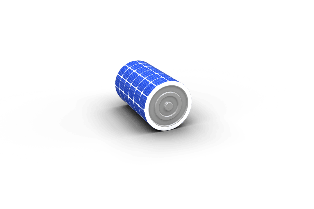 3D Render of Solar Panel Battery with Transparent Background