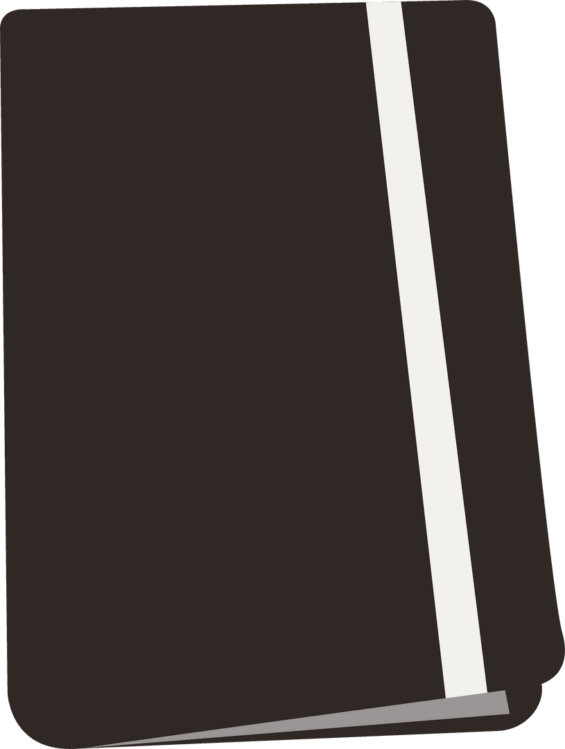 Black Notebook Illustration on Transparent Background