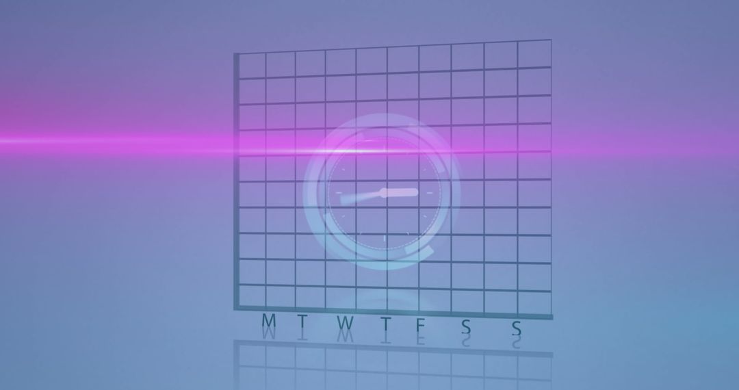 Futuristic Digital Calendar with Neon Pink Glow