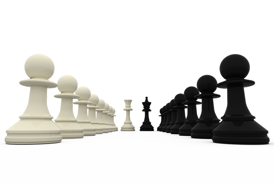 Transparent chess game with black and white pawns on grid - Download Free Stock Images Pikwizard.com