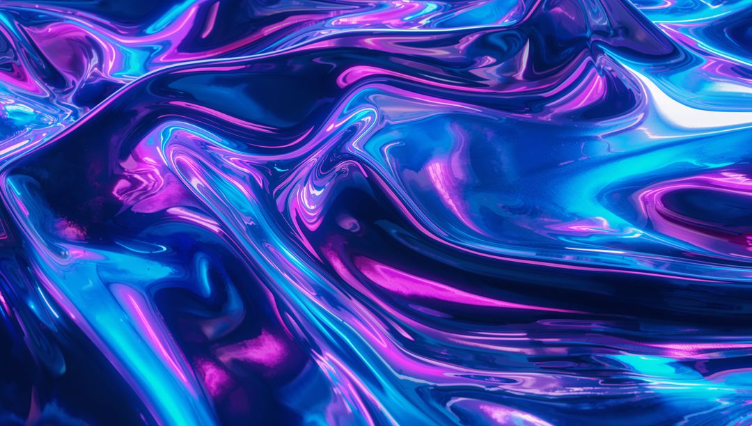 Vibrant Neon Fluid Waves in Futuristic Abstract Art