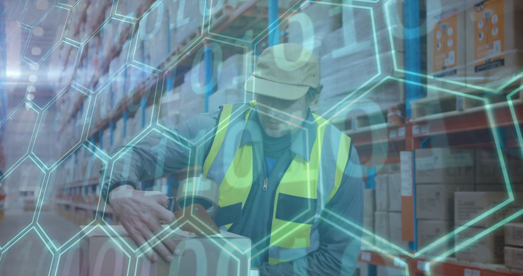 Warehouse Logistics Worker in Digital Environment