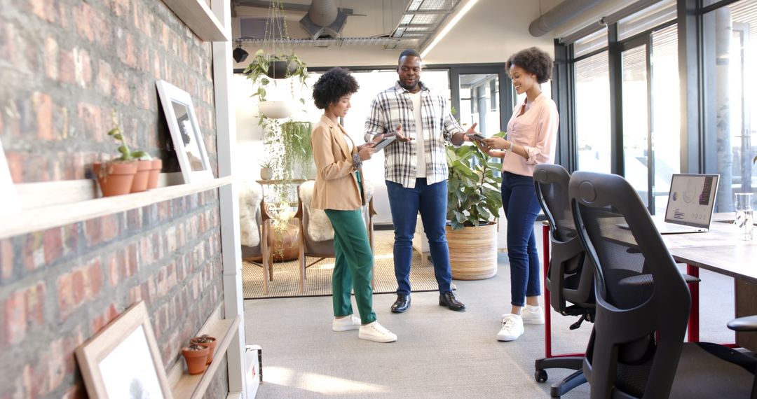 Diverse Team Collaboration in Modern Office with Casual Attire