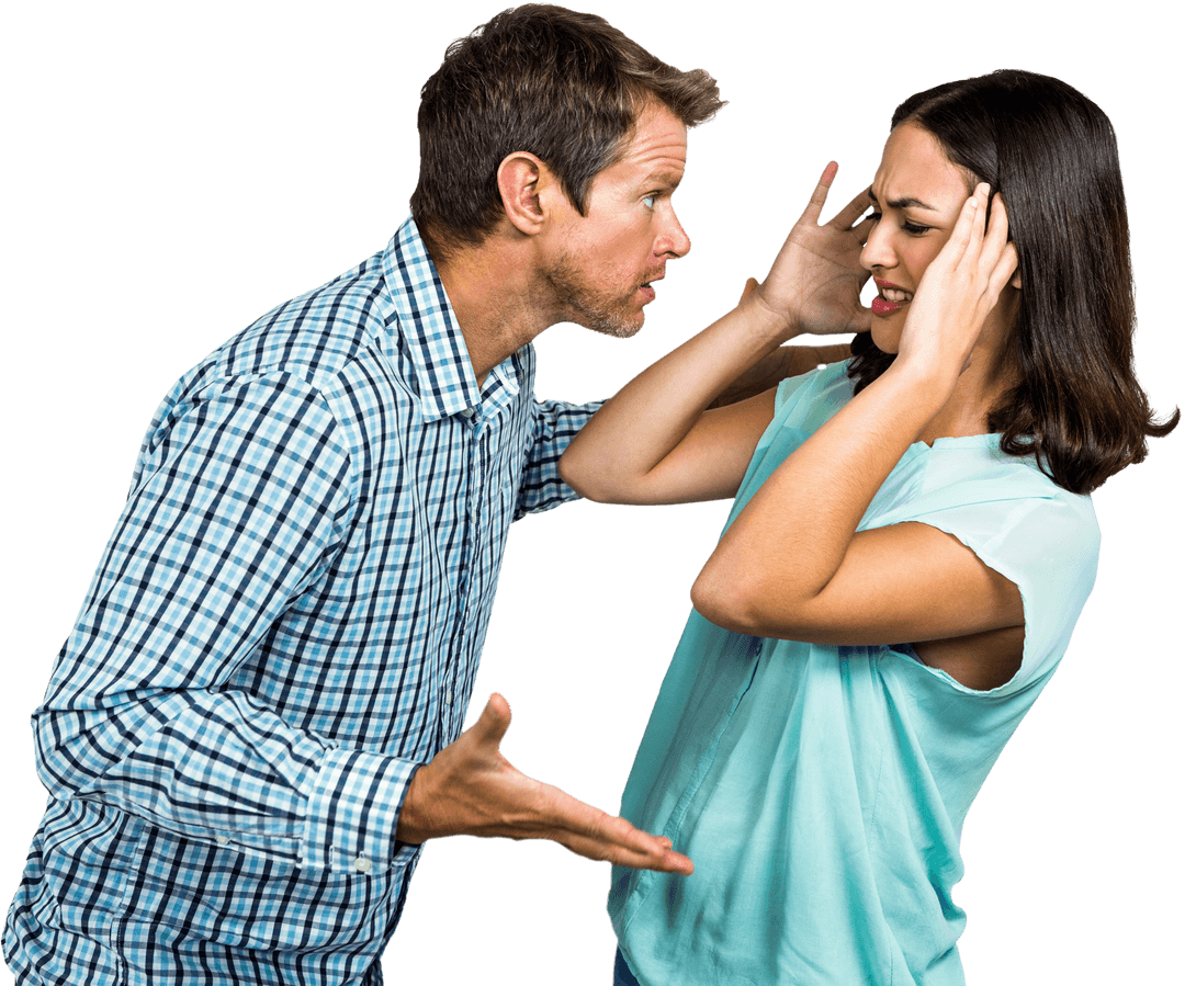 Couple Arguing Passionately, Transparent Communication Conflict