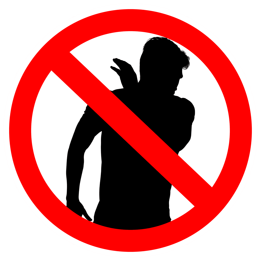 Transparent Silhouette of Man with Red Stop Sign Symbol