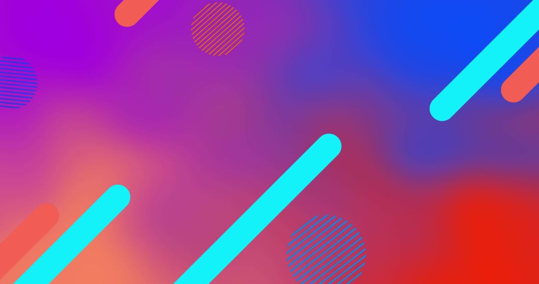 Colorful Abstract Shapes and Lines on Vibrant Background