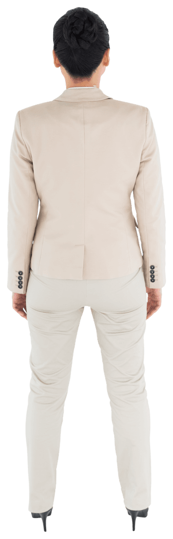 Rear View Businesswoman Isolated Transparent Background