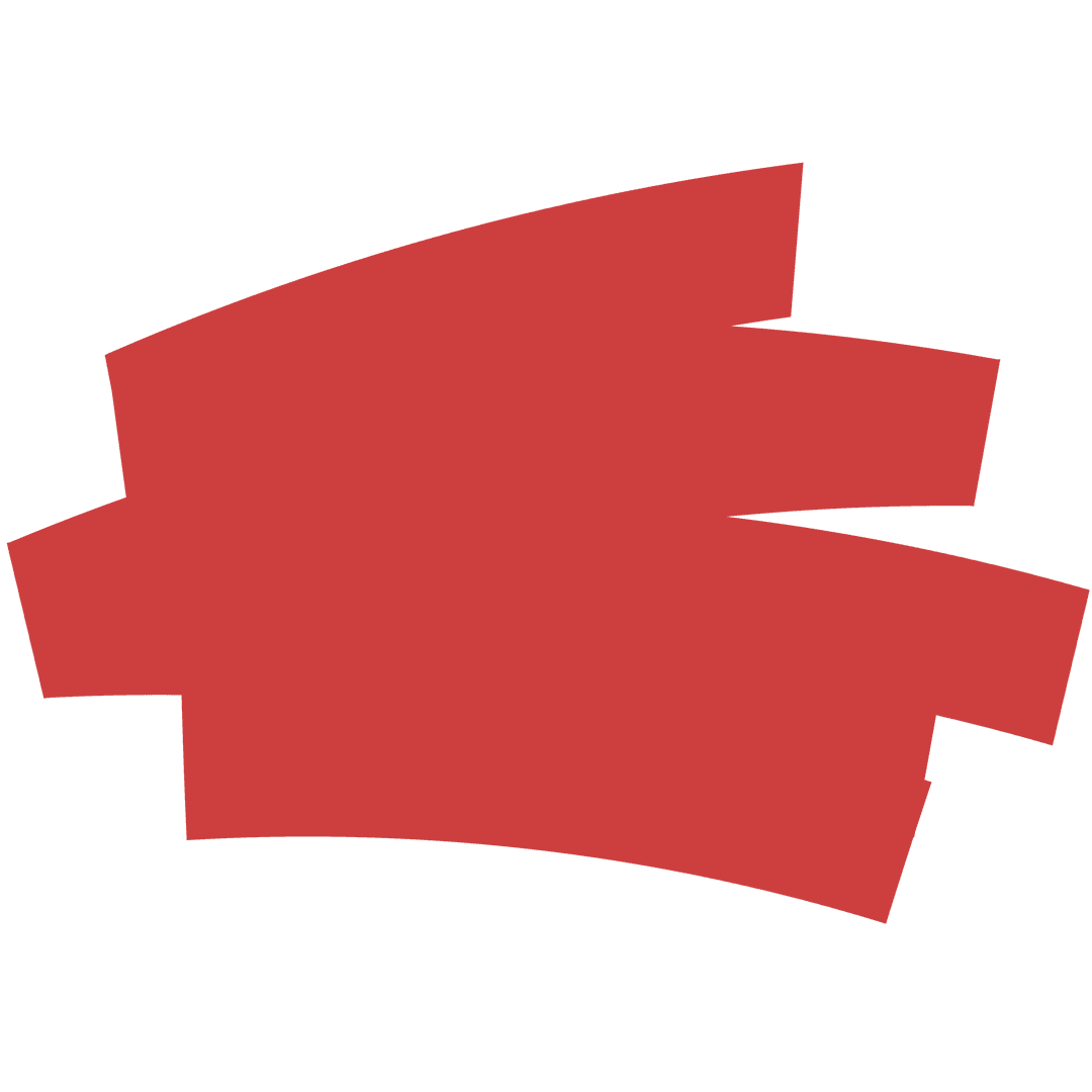Abstract red brushstroke patterns on transparent background