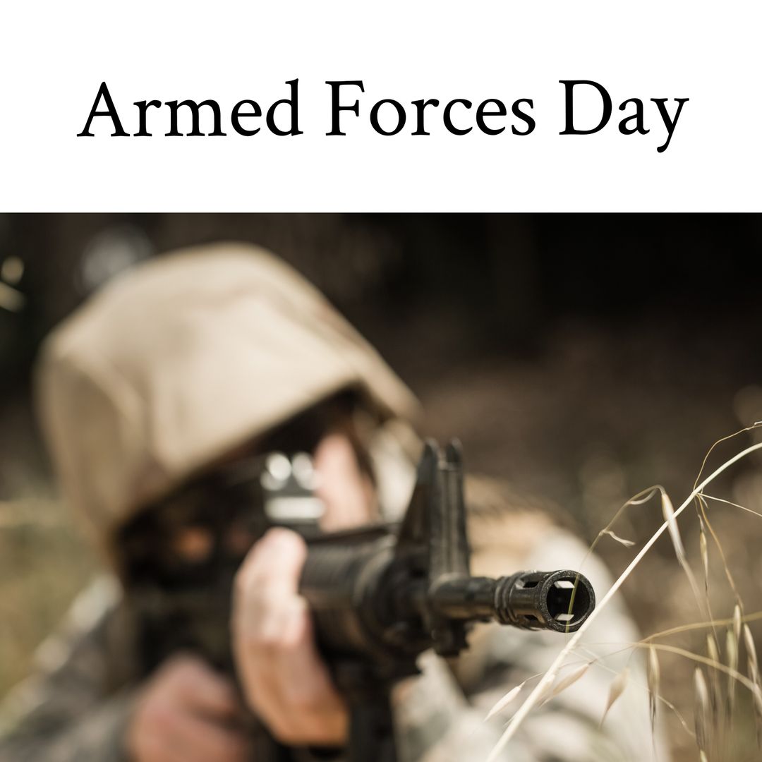 Armed Forces Day Concept with Soldier Aiming Gun - Download Free Stock Templates Pikwizard.com