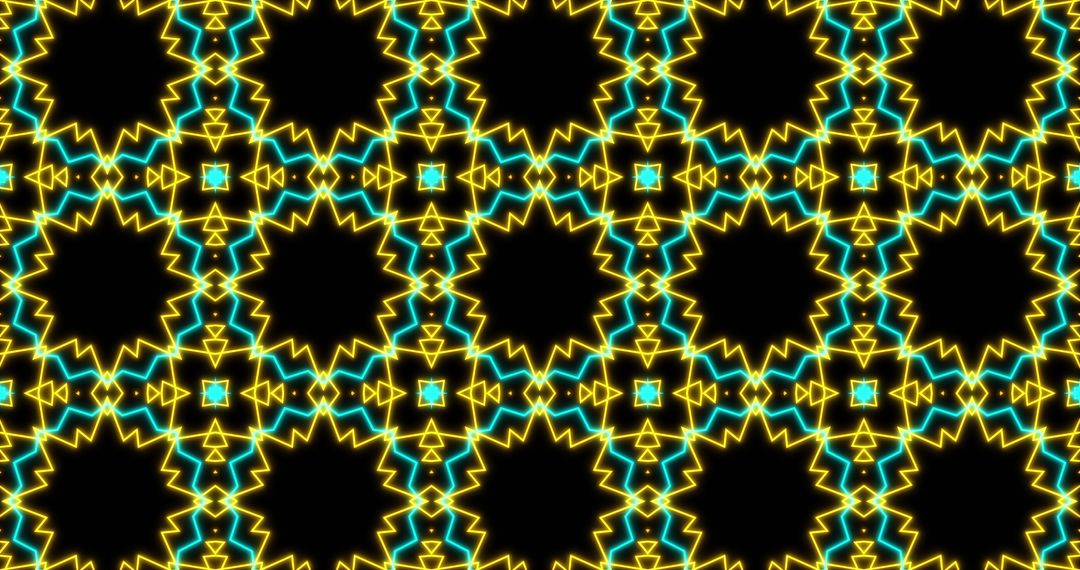 Hypnotic Neon Kaleidoscope Pattern Pulsating Continuously