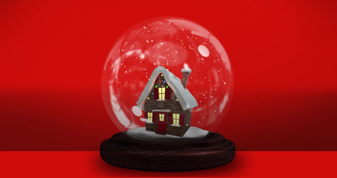 Festive Snow Globe Displaying Cozy Wooden House