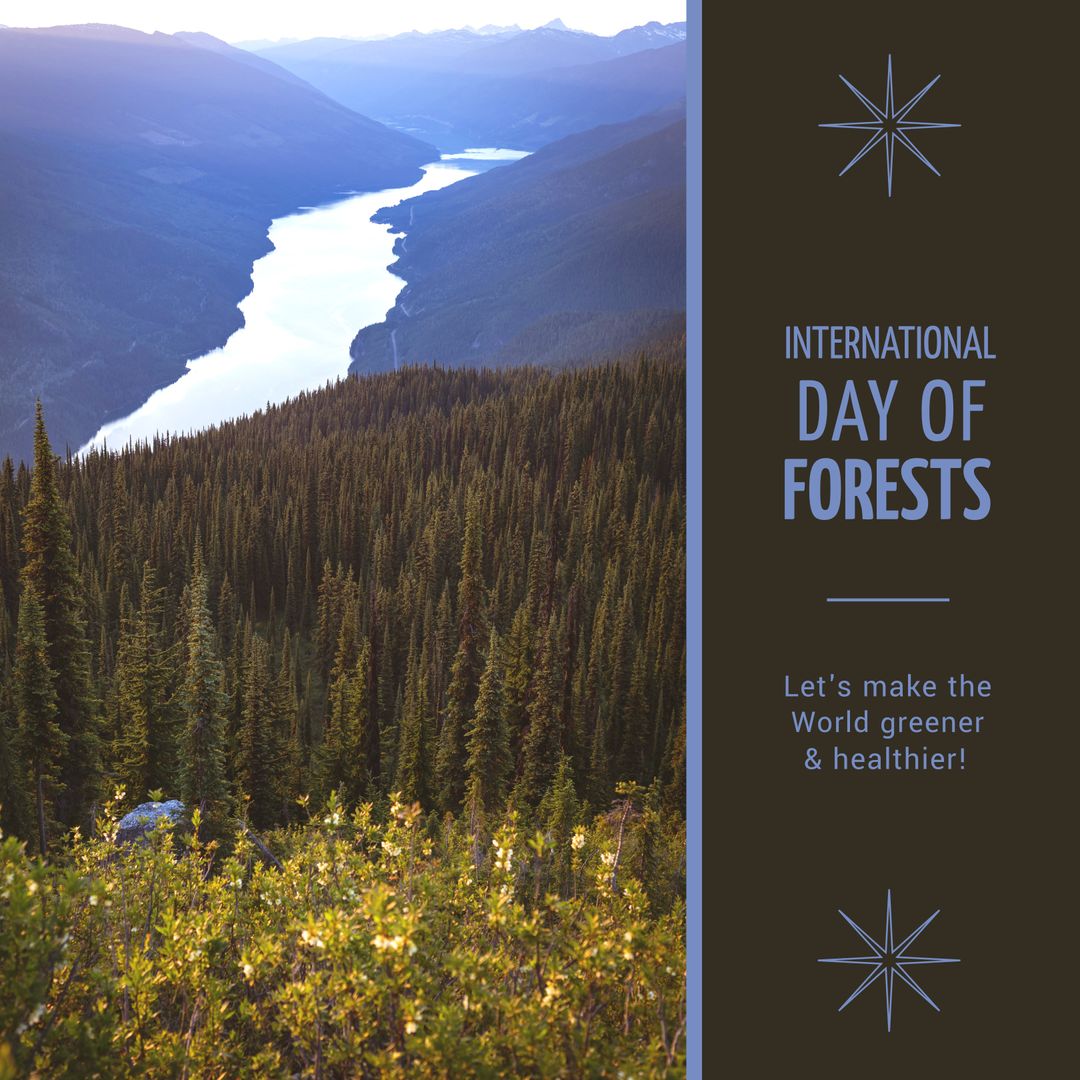 Serene River Through Lush Forest Celebrating International Day of Forests