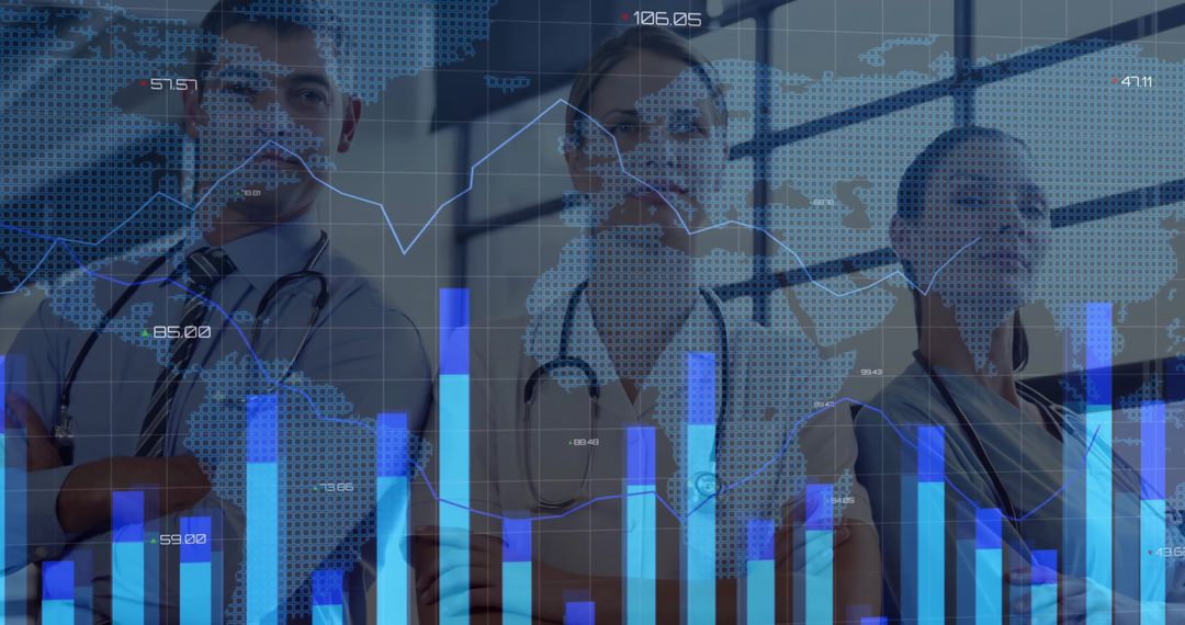 Medical Team Analyzing Data in High-Tech Hospital Setting