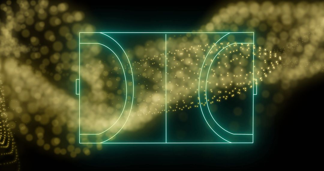 Abstract Futuristic Sports Competitions with Neon Lines and Digital Network