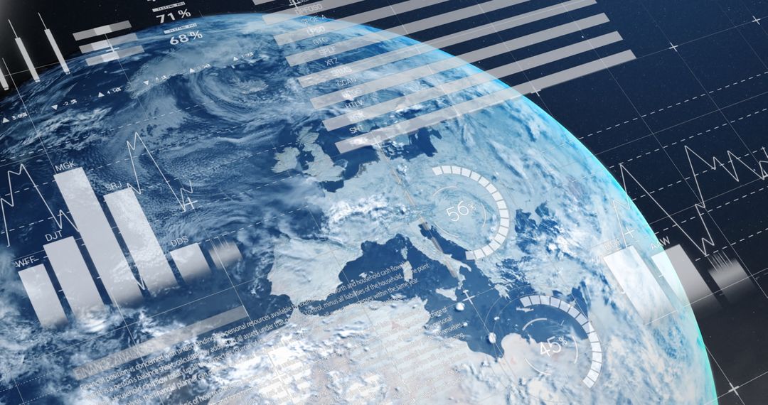 Global Financial Data Network Surrounding Earth