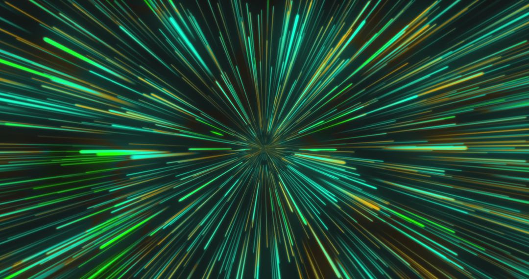 Dynamic Green Light Trails Forming Abstract Pattern