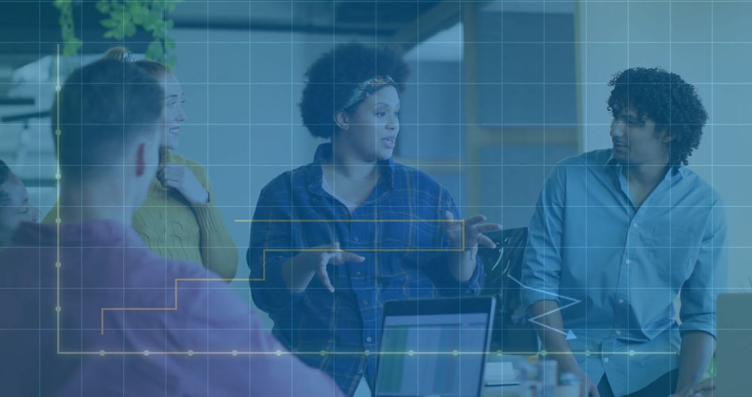 Diverse Team Engaged in Data Analytics Collaboration