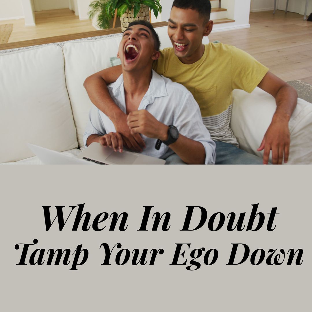 Diverse Gay Couple Celebrating and Laughing Together