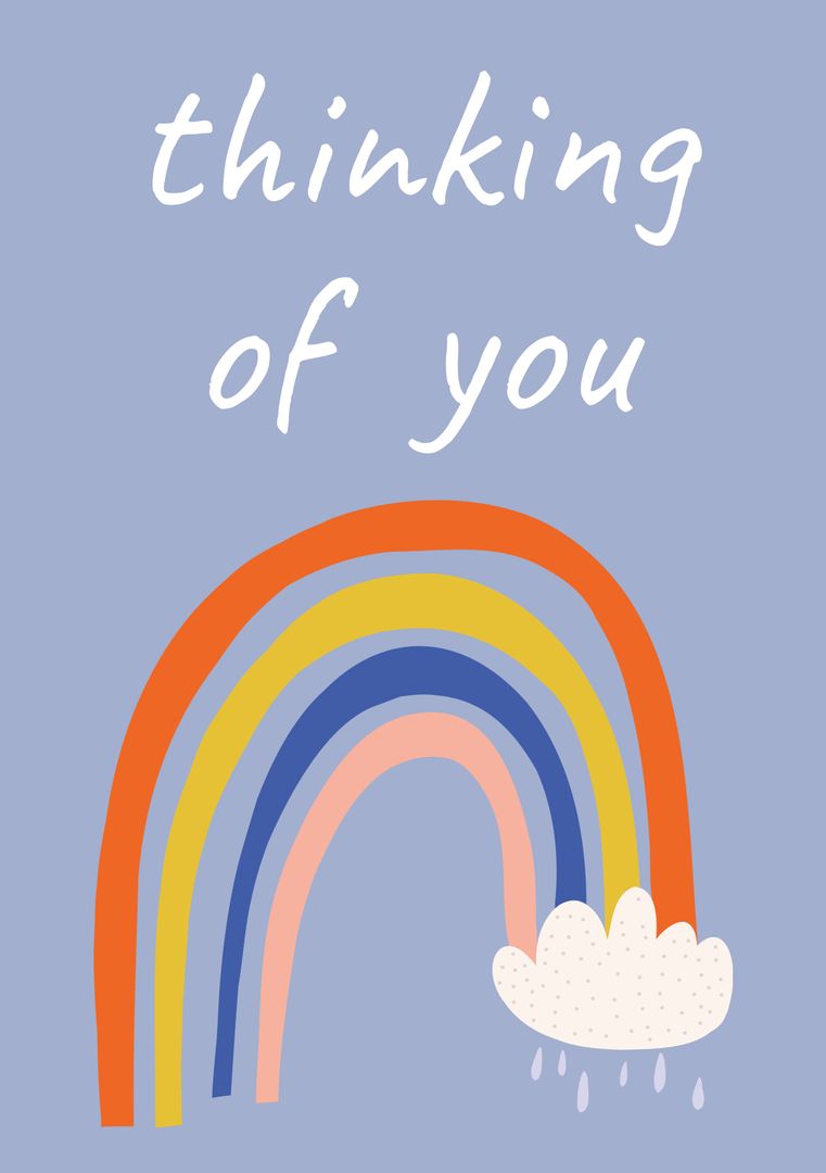 Colorful Rainbow with Heartfelt Message on Pastel Background