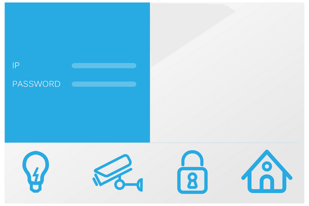 Transparent Smart Home Interface Illustration with Security Elements