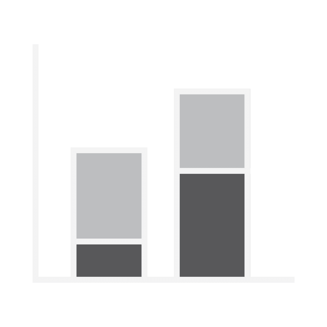 Gray Bar Chart Diagram on Transparent Background