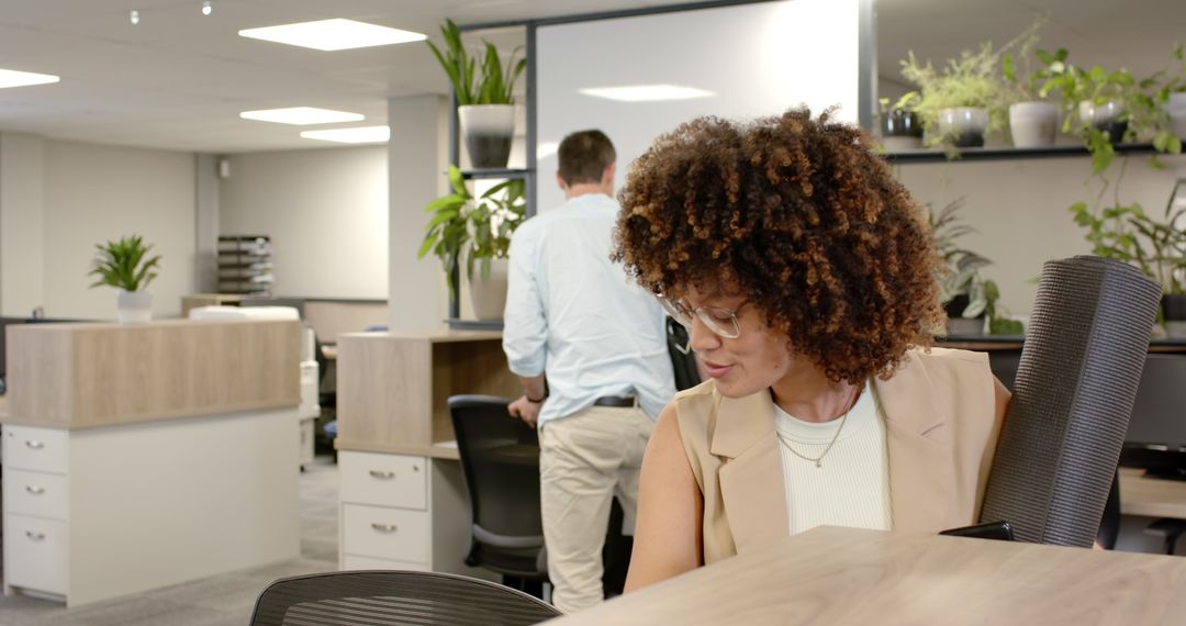 Modern Workspace Collaboration with Greenery and Relaxation