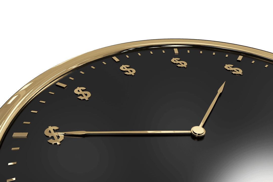 Wall Clock with Dollar Symbols Indicating Time Value - Download Free Stock Images Pikwizard.com