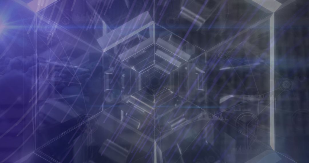 Digital Tunnel with Light Trails Symbolizing Global Connectivity