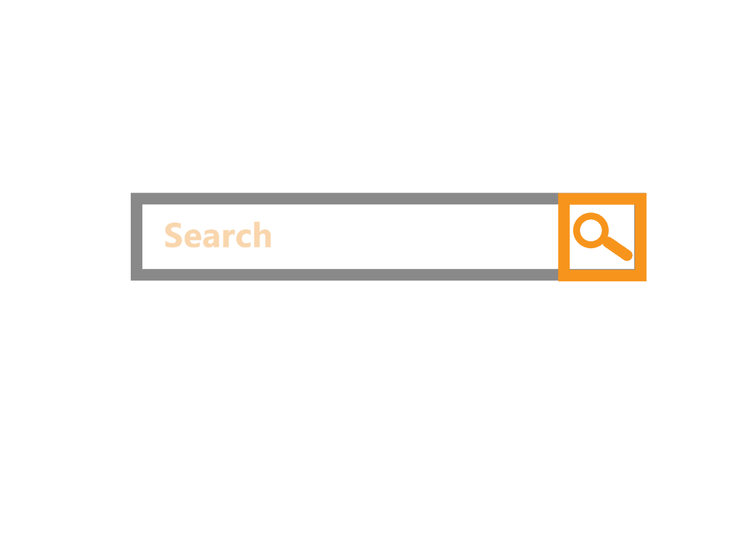 Digital Search Bar with Magnifying Glass on Transparent Background