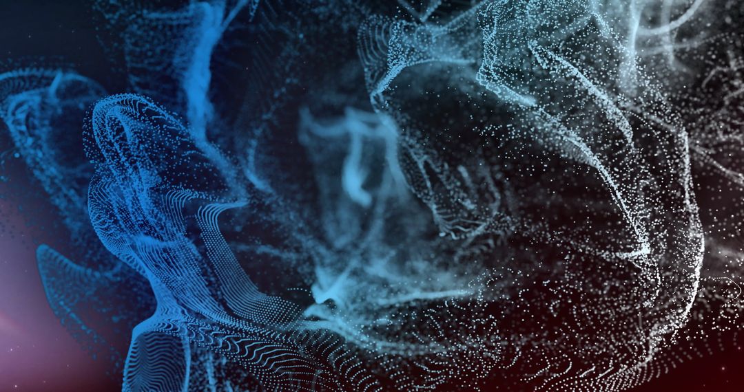 Glowing Blue Mesh Over Dark Background in Motion