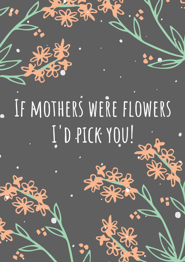 Mother's Day Greeting Card with Floral Design and Heartfelt Message