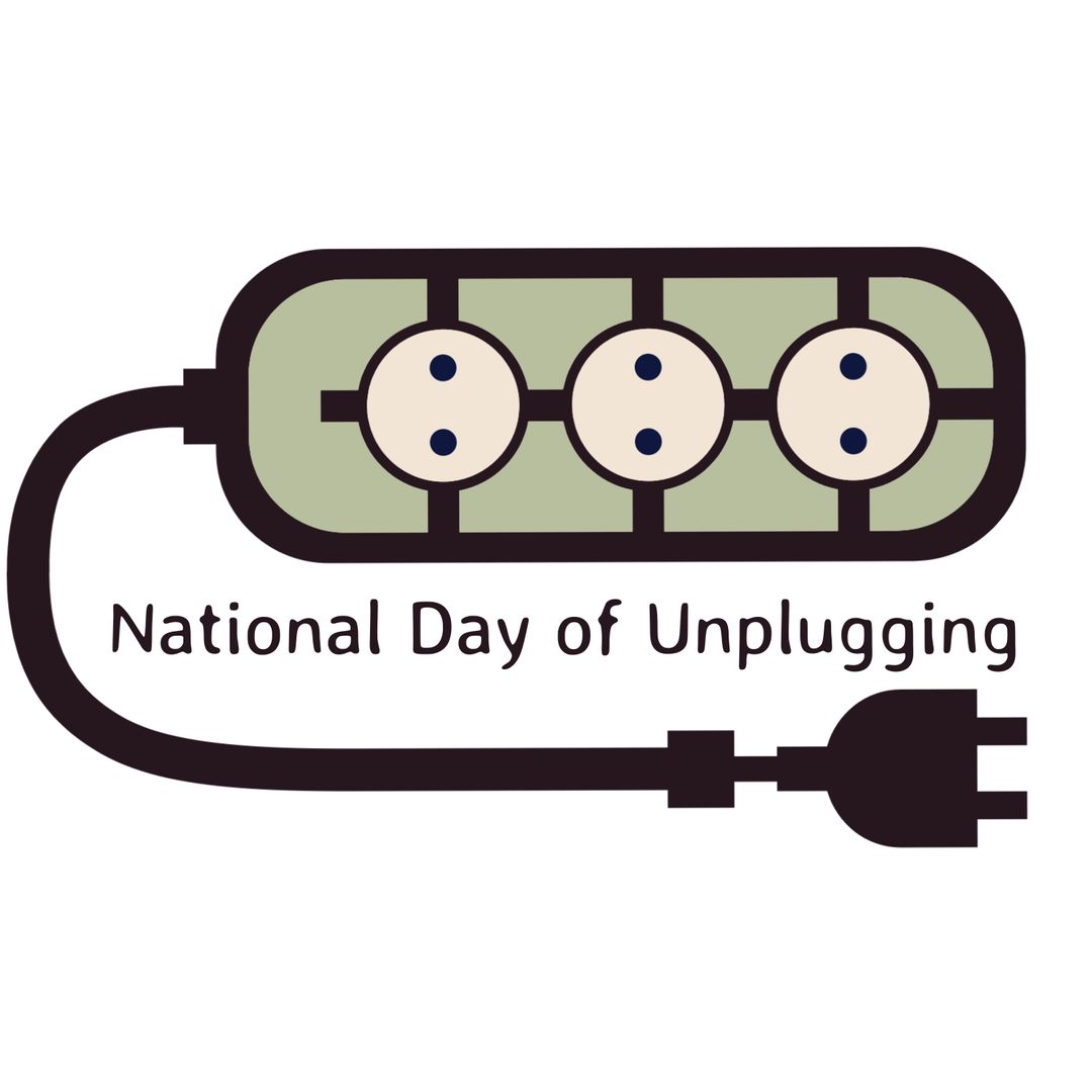 National Day of Unplugging Concept with Power Cord Symbol