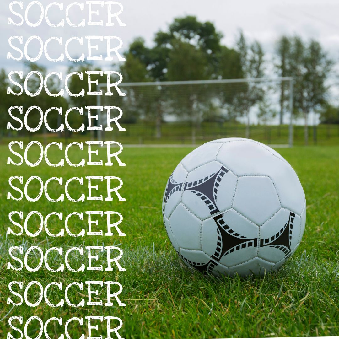 Soccer Ball on Green Field with Text Background - Download Free Stock Templates Pikwizard.com