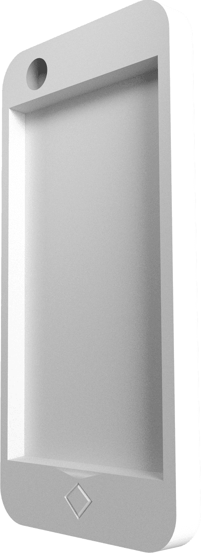 Transparent Gray Mobile Phone Model Isolated